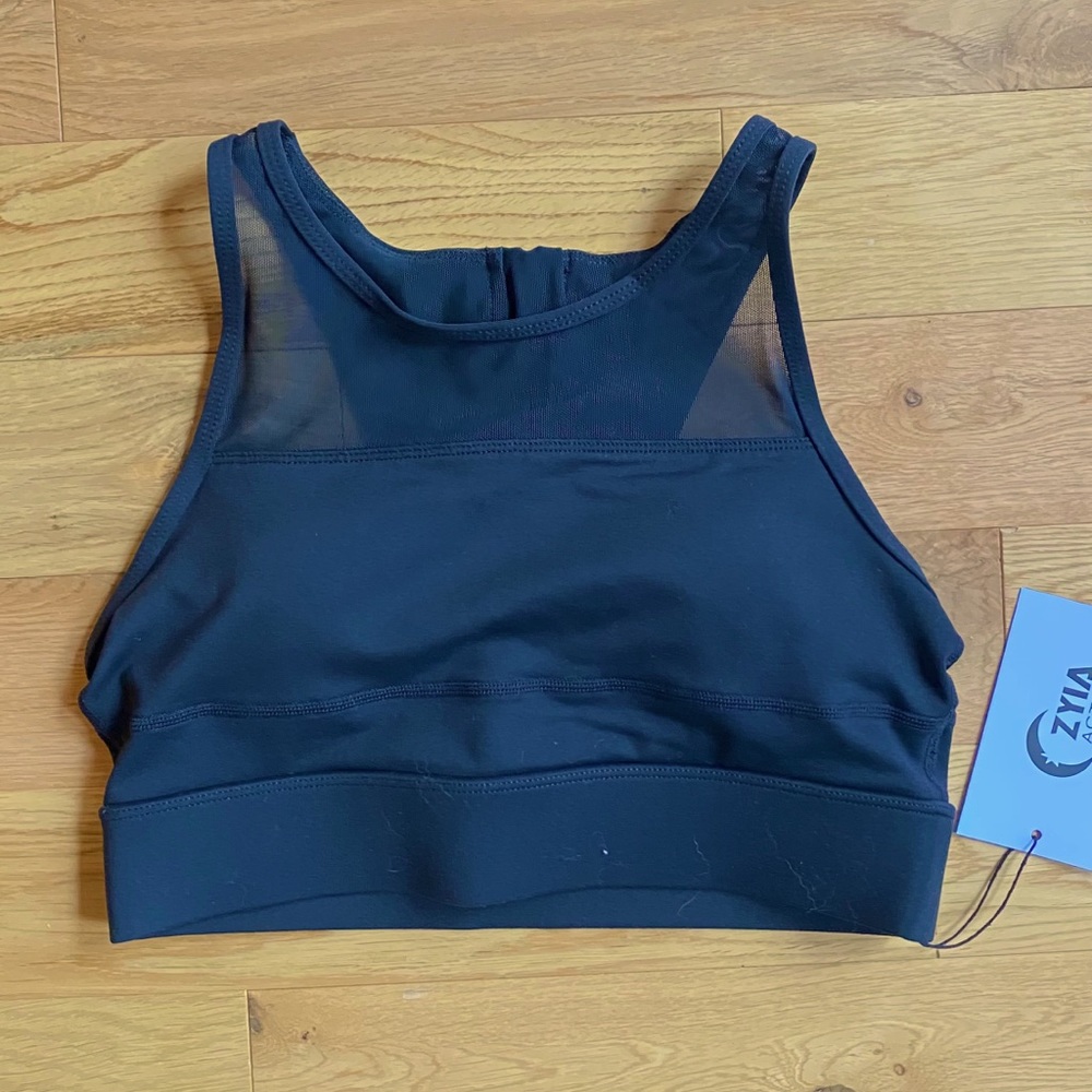 Black Mesh Sports Bra